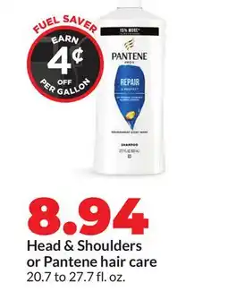 Hy-Vee Head & Shoulders or Pantene hair care offer