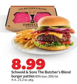 Hy-Vee Schweid & Sons The Butcher's Blend burger patties offer