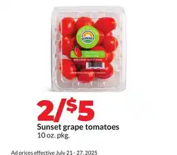 Hy-Vee Sunset grape tomatoes offer