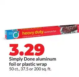 Hy-Vee Simply Done aluminum foil or plastic wrap offer