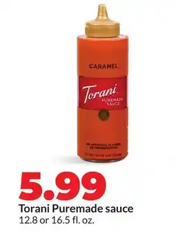 Hy-Vee Torani Puremade sauce offer