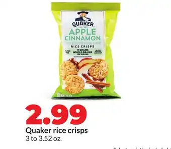 Hy-Vee Quaker rice crisps offer