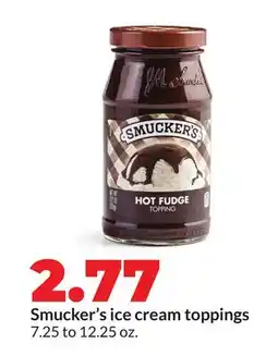 Hy-Vee Smucker's ice cream toppings offer