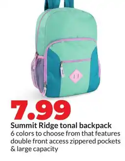 Hy-Vee Summit Ridge tonal backpack offer
