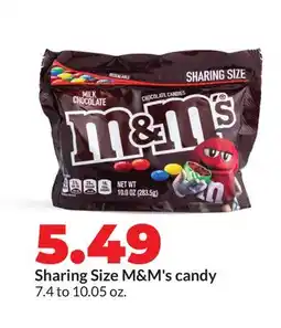 Hy-Vee Sharing Size M & M' s candy offer
