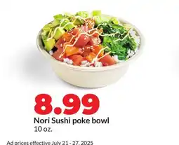Hy-Vee Nori Sushi poke bowl offer
