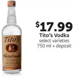 Fareway Tito's Vodka offer