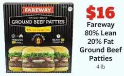Fareway Fareway 80% Lean 20% Fat Ground Beef Patties offer