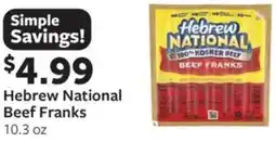 Fareway Hebrew National Beef Franks offer