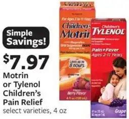 Fareway Motrin or Tylenol Children's Pain Relief offer