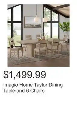 Costco Imagio Home Taylor Dining Table and 6 Chairs offer