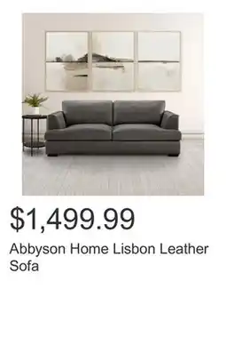 Costco Abbyson Home Lisbon Leather Sofa offer