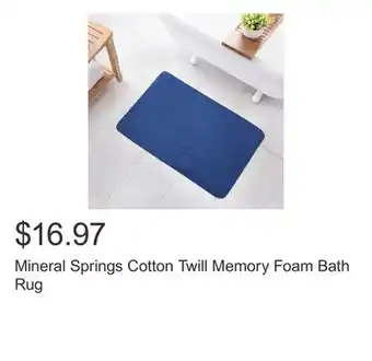 Costco Mineral Springs Cotton Twill Memory Foam Bath Rug offer