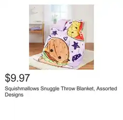 Costco Squishmallows Snuggle Throw Blanket, Assorted Designs offer