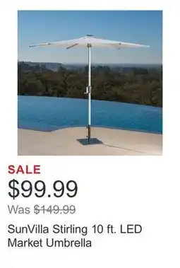 Costco SunVilla Stirling 10 ft. LED Market Umbrella offer