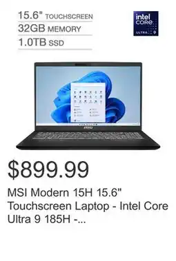 Costco MSI Modern 15H 15.6 Touchscreen Laptop - Intel Core Ultra 9 185H - FHD (1920 X 1080) - Windows 11 offer