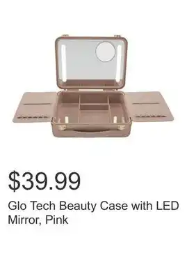 Costco Glo Tech Beauty Case with LED Mirror, Pink offer
