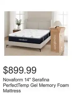 Costco Novaform 14 Serafina PerfectTemp Gel Memory Foam Mattress offer