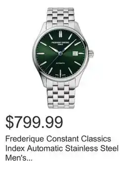 Costco Frederique Constant Classics Index Automatic Stainless Steel Men's Watch, 40mm offer