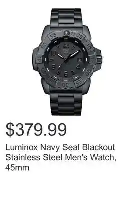 Costco Luminox Navy Seal Blackout Stainless Steel Men's Watch, 45mm offer