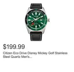 Costco Citizen Eco Drive Disney Mickey Golf Stainless Steel Quartz Men's Watch, 43mm offer