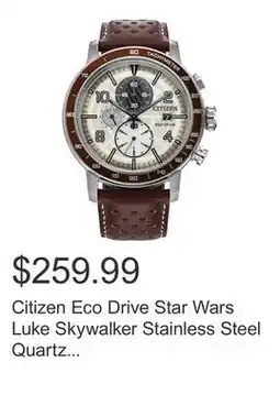 Costco Citizen Eco Drive Star Wars Luke Skywalker Stainless Steel Quartz Men's Watch, 44mm offer