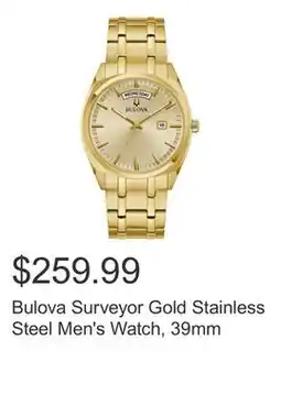 Costco Bulova Surveyor Gold Stainless Steel Men's Watch, 39mm offer