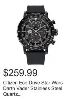 Costco Citizen Eco Drive Star Wars Darth Vader Stainless Steel Quartz Men's Watch, 44mm offer