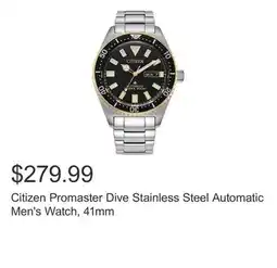 Costco Citizen Promaster Dive Stainless Steel Automatic Men's Watch, 41mm offer