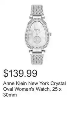 Costco Anne Klein New York Crystal Oval Women's Watch, 25 x 30mm offer