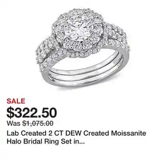 Belk Lab Created 2 CT DEW Created Moissanite Halo Bridal Ring Set in Sterling Silver offer