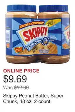 Costco Skippy Peanut Butter, Super Chunk, 48 oz, 2-count offer