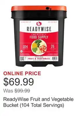 Costco ReadyWise Fruit and Vegetable Bucket (104 Total Servings) offer