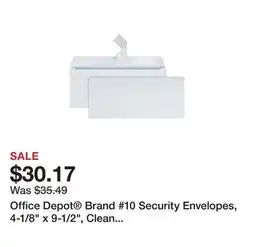 Office Depot Office Depot Brand #10 Security Envelopes, 4-1/8 x 9-1/2, Clean Seal, White, Box Of 500 offer