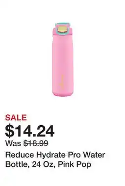 Office Depot Reduce Hydrate Pro Water Bottle, 24 Oz, Pink Pop offer