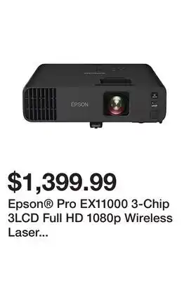 Office Depot Epson Pro EX11000 3-Chip 3LCD Full HD 1080p Wireless Laser Projector, V11HA72220 offer