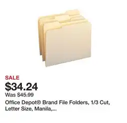 Office Depot Office Depot Brand File Folders, 1/3 Cut, Letter Size, Manila, Pack Of 250 offer