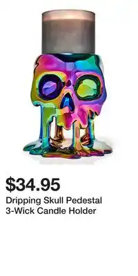 Bath & Body Works Dripping Skull Pedestal 3-Wick Candle Holder offer
