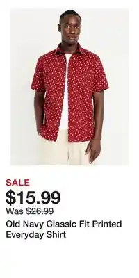 Old Navy Old Navy Classic Fit Printed Everyday Shirt offer