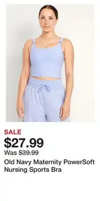 Old Navy Old Navy Maternity PowerSoft Nursing Sports Bra offer