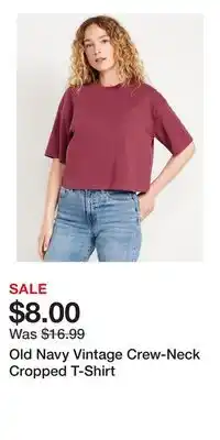 Old Navy Old Navy Vintage Crew-Neck Cropped T-Shirt offer