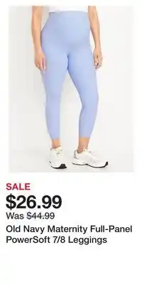 Old Navy Old Navy Maternity Full-Panel PowerSoft 7/8 Leggings offer