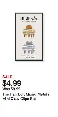 Ulta Beauty The Hair Edit Mixed Metals Mini Claw Clips Set offer