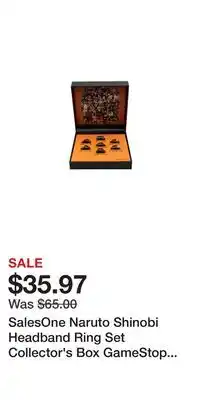 Game Stop SalesOne Naruto Shinobi Headband Ring Set Collector's Box GameStop Exclusive offer