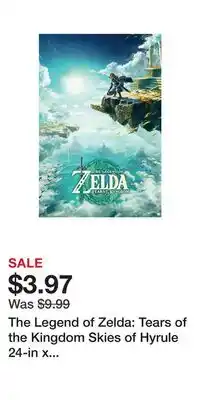 Game Stop The Legend of Zelda: Tears of the Kingdom Skies of Hyrule 24-in x 36-in Rolled Poster offer