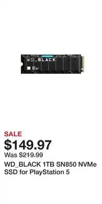 Game Stop WD_BLACK 1TB SN850 NVMe SSD for PlayStation 5 offer