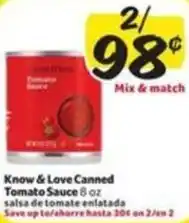 Fresco y Más Know & Love Canned Tomato Sauce offer
