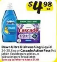 Fresco y Más Dawn Ultra Dishwashing Liquid or Cascade Action Pacs offer