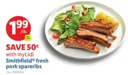 Lidl Smithfield fresh pork spareribs offer