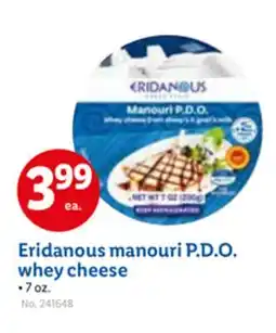 Lidl Eridanous manouri P. D. O. whey cheese offer